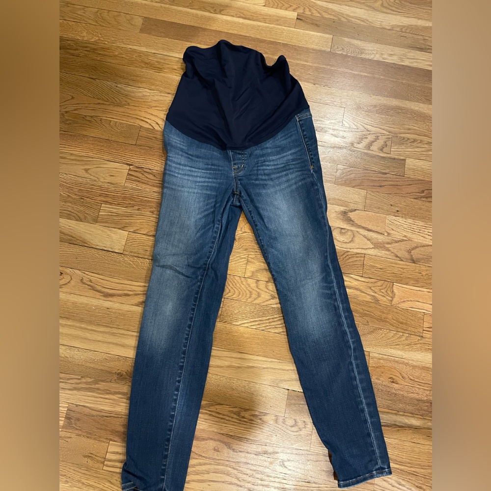 Maternity Madewell over the belly skinny jeans in Danny wash tencel denim